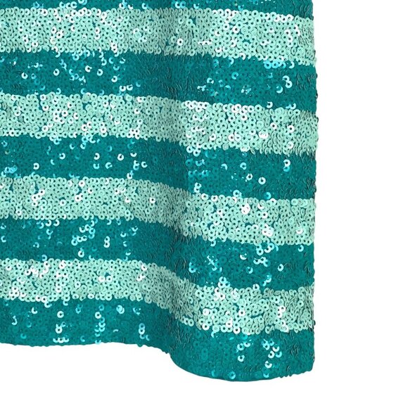 J. CREW SEQUIN STRIPE SHELL TANK TOP GREEN - Picture 4 of 7